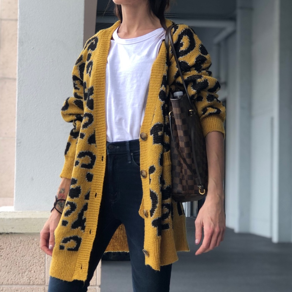 J.O.A/Revolve leopard metallic cardigan - Picture 4 of 4